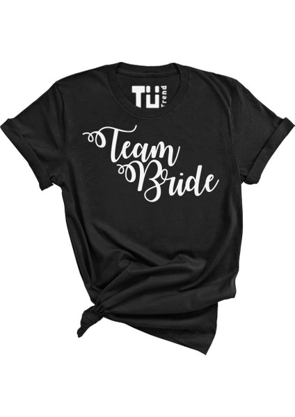 Bride Team Yazılı Baskılı Bisiklet Yaka Tshirt