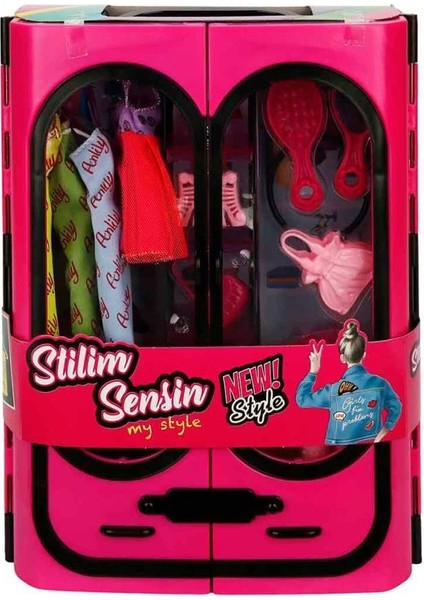 Stilim Sensin Aksesuarlı Gardırop - Fuşya