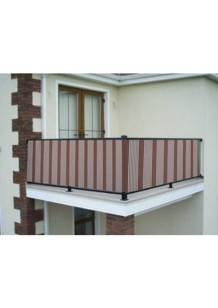 Balkon Demiri Perdesi Kuş Gözü Kahve Ince 900X80