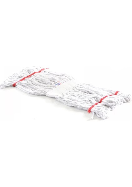Geniş Yedek Islak Mop Paspas Ucu Başlığı Püskül - Pamuklu - 320 Gram. - 25 Cm. - Beyaz