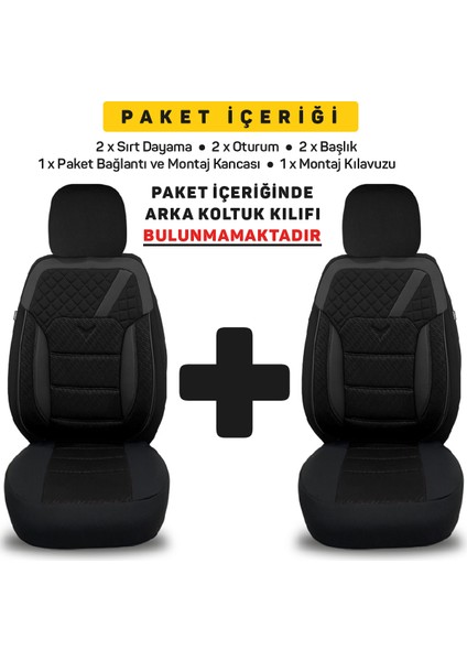 Bmw 3er E90 & E91 2005-2013 Uyumlu 1+1 Siyah Koltuk Kılıfı