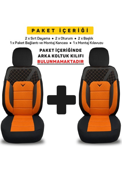 Oto Pandami Renault 12 Toros  Uyumlu 1+1 Turuncu Koltuk Kılıfı