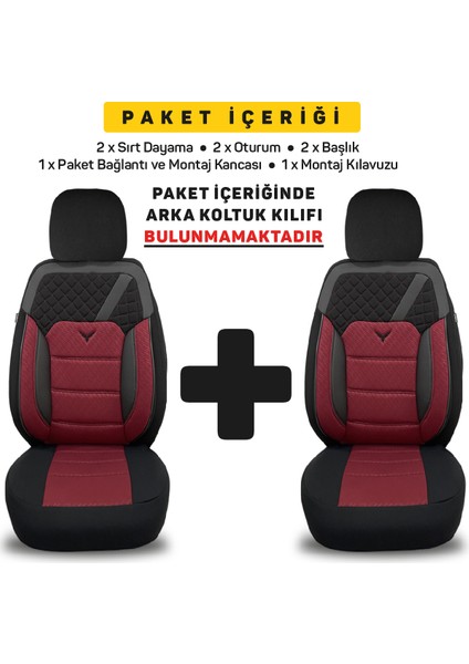 Bmw 3er E90 & E91 2005-2013 Uyumlu 1+1 Bordo Koltuk Kılıfı