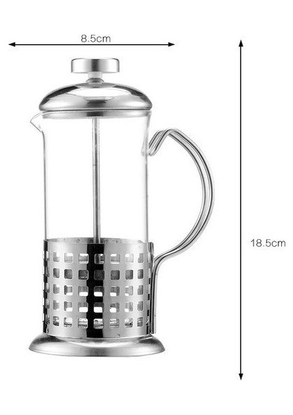 Metal Bitki Çay Demliği French Press 350 Ml.