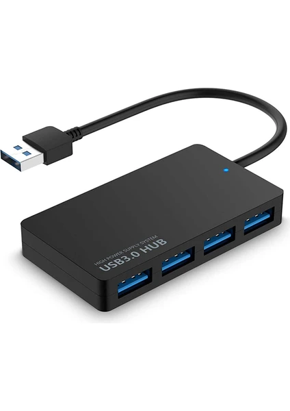 USB 3.0 Hub 4 Port 3.0 USB Çoklayıcı Ultra Ince Slim USB Çoklayıcı Güç Bağlantı Noktalı