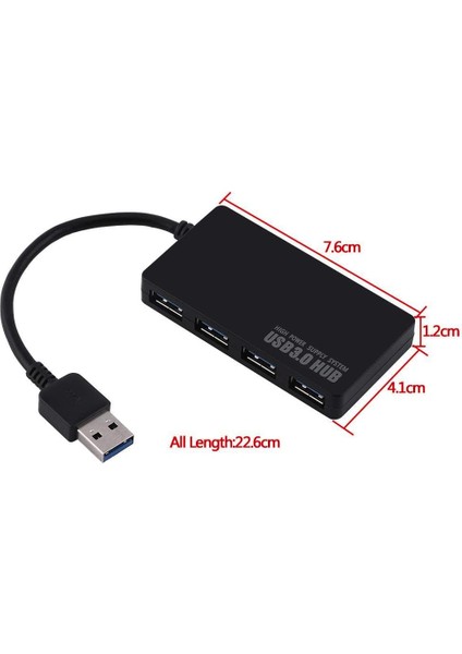 USB 3.0 Hub 4 Port 3.0 USB Çoklayıcı Ultra Ince Slim USB Çoklayıcı Güç Bağlantı Noktalı