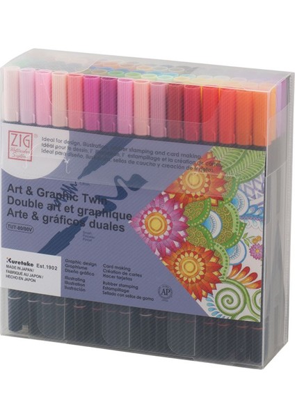 Art & Graphic Twin Brush Pen Çift Uçlu Fırça Uçlu Çizim Kalemi Seti 80 Renk