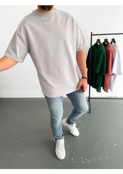 Ice Gri Iki Iplik Basic T-Shirt BY-1208