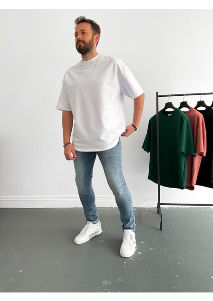 Beyaz Iki Iplik Basic T-Shirt BY-1208