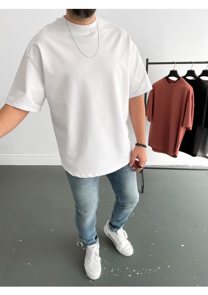 Beyaz Iki Iplik Basic T-Shirt BY-1208