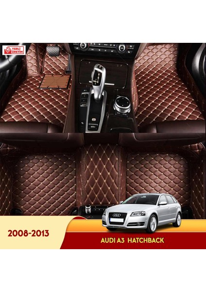 Audi A3 2008-2013 Hatchback Araç 5d Havuzlu Suni Deri Oto Paspas