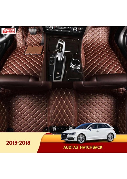 Audi A3 2013-2018 Hatchback Araç 5d Havuzlu Suni Deri Oto Paspas