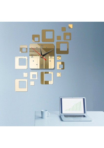 Dekoratif Duvar Saati Altın (Yurt Dışından)