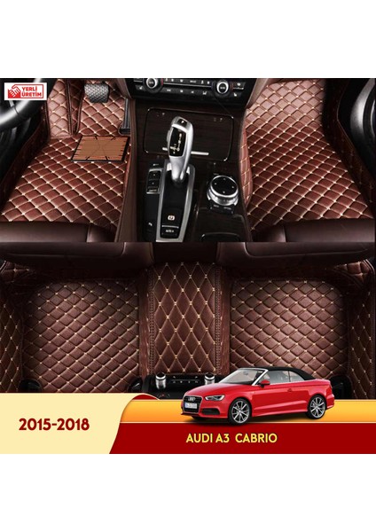 Audi A3 2015-2018 Cabrio Araç 5d Havuzlu Suni Deri Oto Paspas