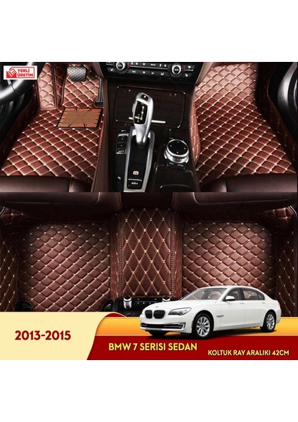 MİREN Bmw 7 Serisi 2013-2015 sedan (42cm) Uyumlu 5d Havuzlu Suni Deri OTO PASPAS