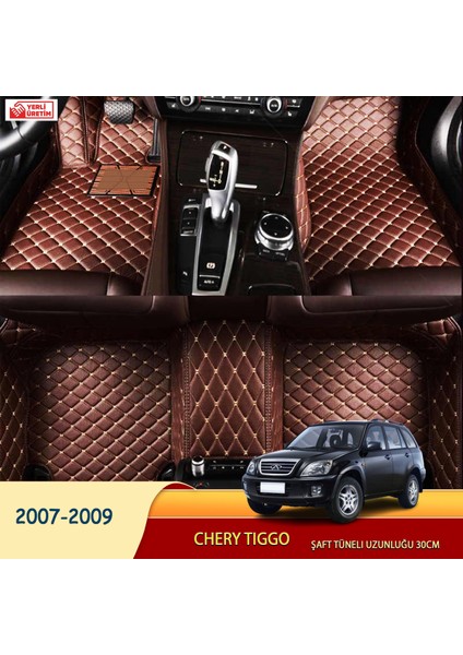 Chery Tiggo 2007-2009  Uyumlu 5d Havuzlu Suni Deri Oto Paspas