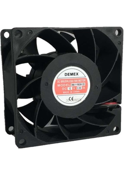 Demex 80X80X38MM 12V Dc Kare Fan Rulmanlı