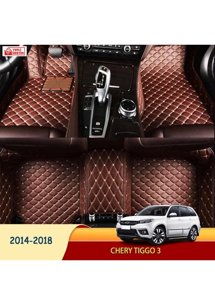 Chery Tiggo 3 2014-2018 Uyumlu 5d Havuzlu Suni Deri Oto Paspas