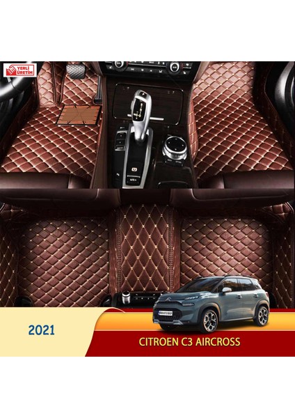 Citroen C3 Aircross 2021 Uyumlu 5d Havuzlu Suni Deri Oto Paspas