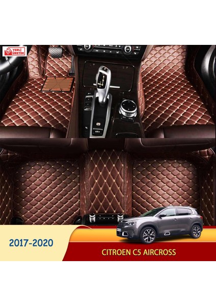 Citroen C5 Aircross 2017-2020 Uyumlu 5d Havuzlu Suni Deri Oto Paspas