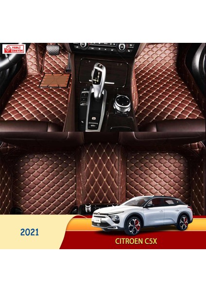Citroen C5X 2021 Uyumlu 5d Havuzlu Suni Deri Oto Paspas