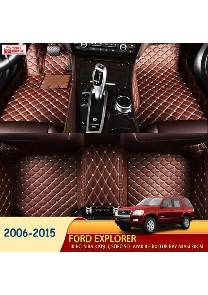 MİREN Ford Explorer 2006-2015 Uyumlu 5d Havuzlu Suni Deri OTO PASPAS