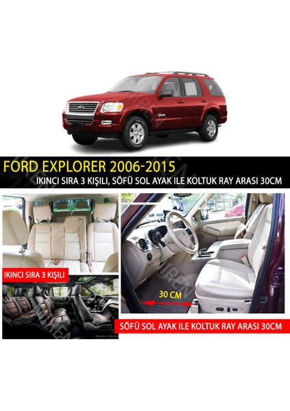 MİREN Ford Explorer 2006-2015 Uyumlu 5d Havuzlu Suni Deri OTO PASPAS