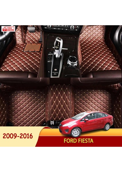 MİREN Ford Fiesta 2009-2016 Uyumlu 5d Havuzlu Suni Deri OTO PASPAS