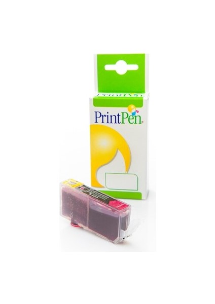 Print Pen Canon CLI-521 - 1 Takım (Sarı + Mavi + Kırmızı + Siyah) Muadil Kartuş