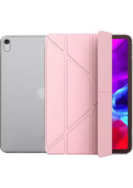 Apple iPad Pro 12,9 Inç 3 Nesil 2018 Smart Cover Arkası Şeffaf Tablet Kılıfı