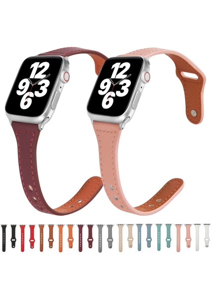 Apple Watch S 7 41 mm / 6 & Se & Se & 4 40 mm / 3 & 2 & 1 38 mm Bej Kordon (Yurt Dışından) modelleri
