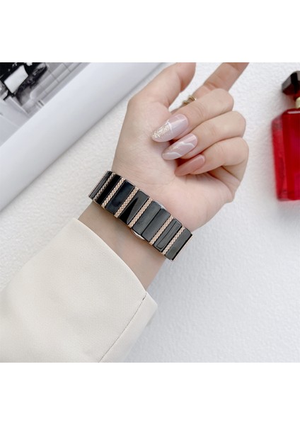 Apple Watch 7 41 mm / 6 & Se & 5 & 4 40 mm / 3 & 2 ve 1 38 mm Siyah Rose Gold Kordon (Yurt Dışından) fırsatları