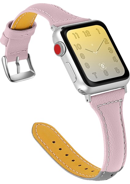 Apple Watch S 7 45 mm / & 6 & Se & 44 mm Gri Pembe - Açık Gri Kordon (Yurt Dışından)