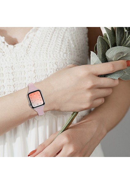 Apple Watch S 7 45 mm / & 6 & Se & 44 mm Gri Pembe - Açık Gri Kordon (Yurt Dışından) fırsatları