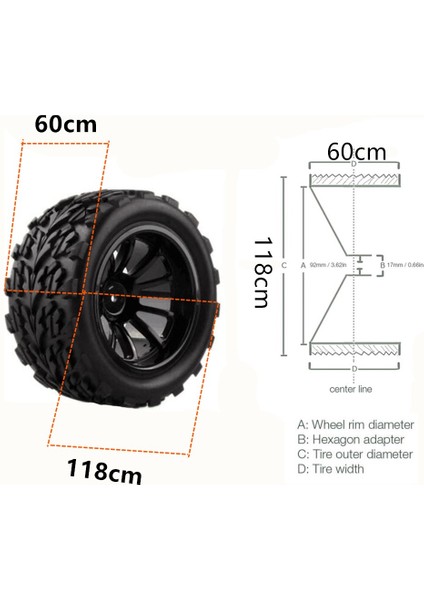 Rc Araç Tekerlek Yedek Parçası (Yurt Dışından)