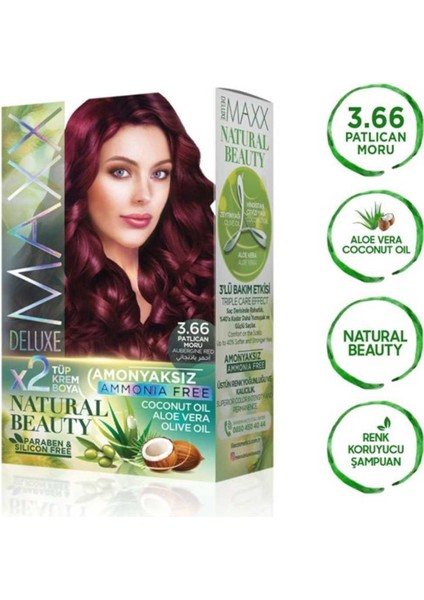 Natural Beauty Amonyaksız Saç Boyası 3 66 Patlıcan Moru