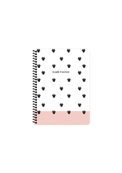 Minnie Mouse Spiralli Iconic Forever Minnie Karton Kapak 80 Yaprak 16,5*22,5 Çizgili Defter