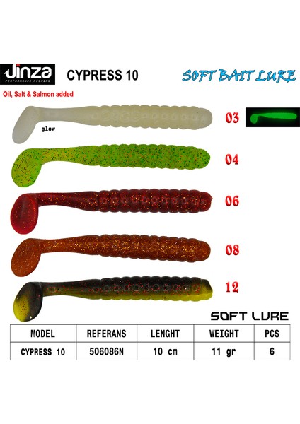 Hawk Cypress 100 mm 11 gr Silikon Balık 6 Adet