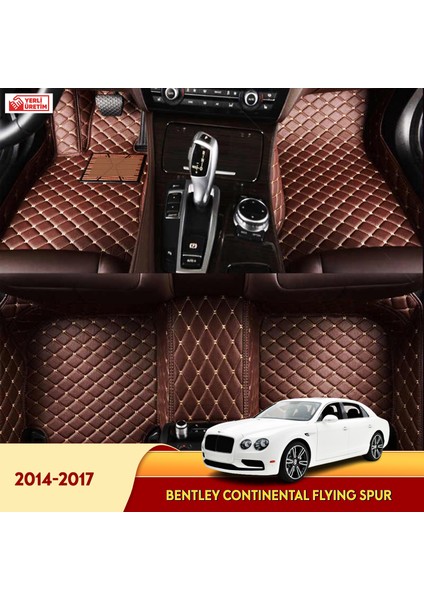 MİREN Bentley Continental Flying Spur 2014-2017 Uyumlu 5d Havuzlu Suni Deri OTO PASPAS