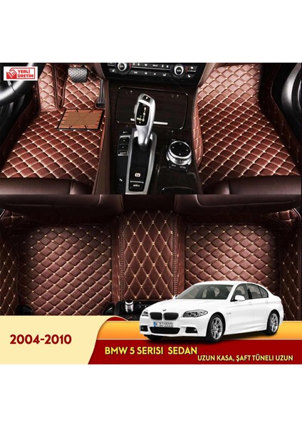 MİREN Bmw 5 Serisi 2004-2010 sedan uzun kasa Uyumlu 5d Havuzlu Suni Deri OTO PASPAS