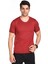 KIRMIZI Erkek Penye Pamuklu Bisiklet Yaka Kısa Kollu Yazlık Triko 2