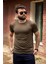 Haki Yeşil Basic Rahat İnce Petek Kumaş Spor Erkek T-Shirt 22ETSHPORT 1