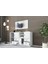Rafli Dolapli Çekmeceli Konsol Beyaz 130 cm KNS-1047-Ç 3