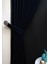 Lacivert Petek Kadife Dokulu Fon Perde 1/3 Sık Pile 70 x 260 cm 4
