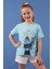 Pamuklu Baskılı Püskül Detaylı Bisiklet Yaka T Shirt Kız Çocuk T Shirt 6211020 1