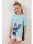 Pamuklu Baskılı Püskül Detaylı Bisiklet Yaka T Shirt Kız Çocuk T Shirt 6211020 4