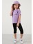 Baskılı Bisiklet Yaka Pamuklu T Shirt Kız Çocuk T Shirt 6211046 1