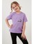 Baskılı Bisiklet Yaka Pamuklu T Shirt Kız Çocuk T Shirt 6211046 2