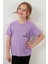 Baskılı Bisiklet Yaka Pamuklu T Shirt Kız Çocuk T Shirt 6211046 5