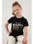 Pamuklu Baskılı Bağlama Detaylı Bisiklet Yaka T Shirt Kız Çocuk T Shirt 6211018 1